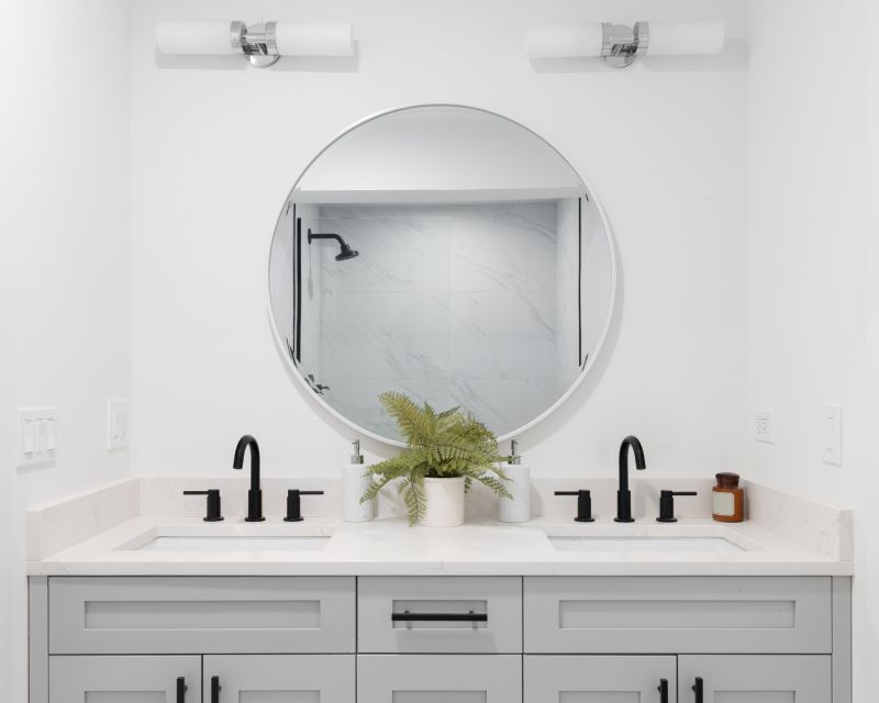 Backlit Mirror and Modern Fixtures